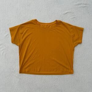 Lululemon Cates Tee Women's Size 4 Yellow Orange Cropped Short Sleeve T-Shirt